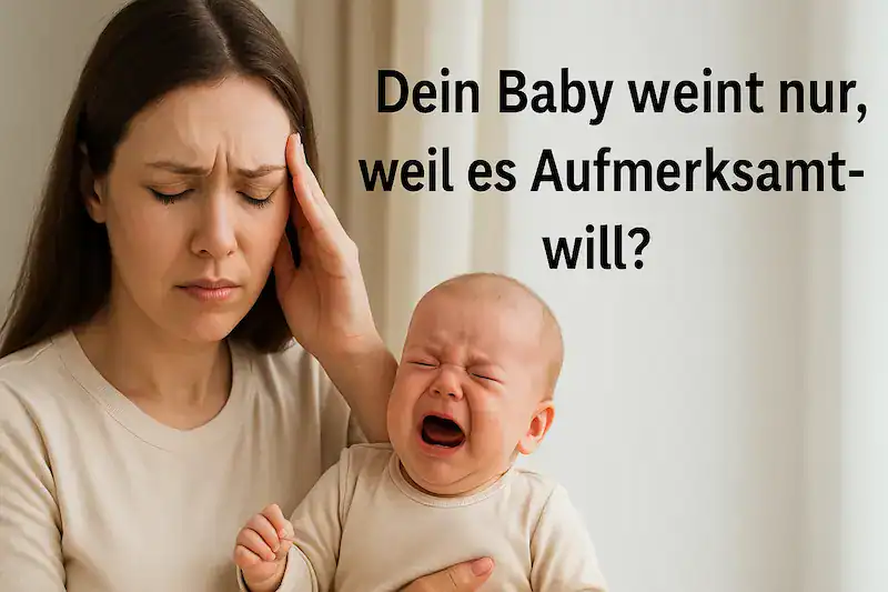 Ein Ki-generiertes Bild zum Mythos, dass Babys nur der Aufmerksamkeit willen weinen