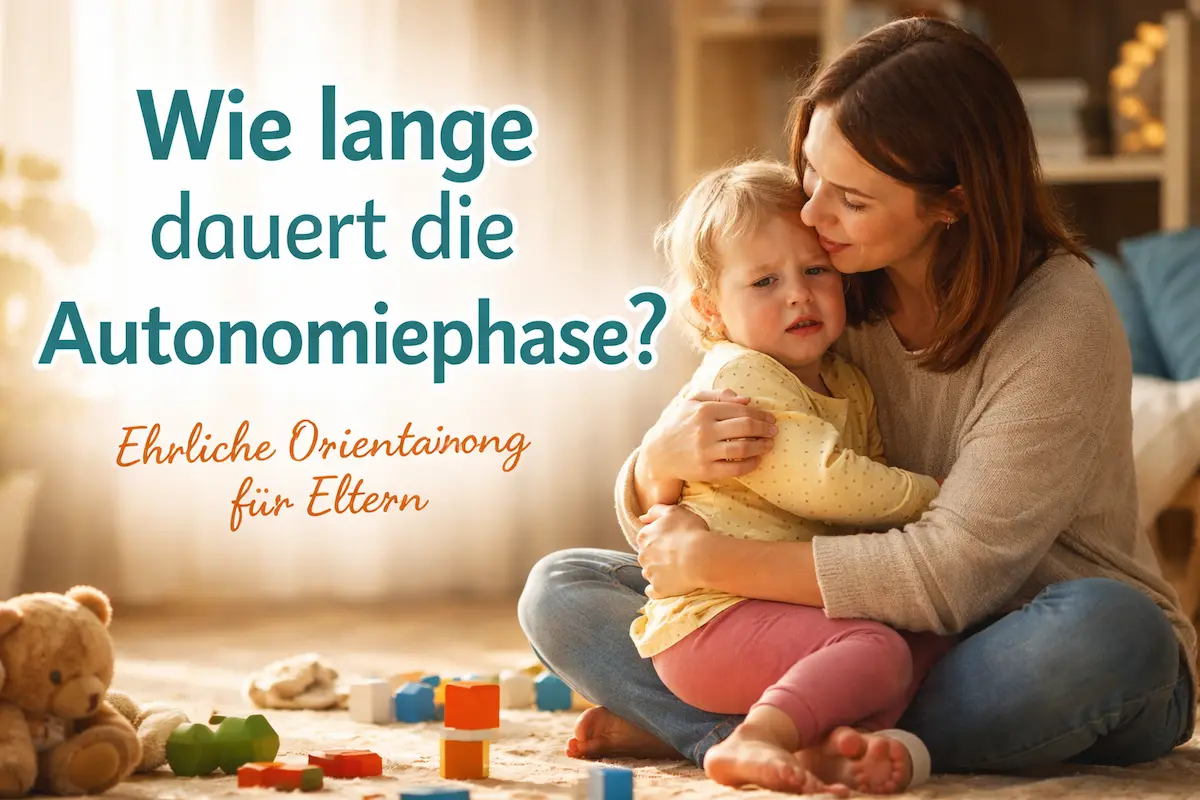 Dauer der Autonomiephase: Mutter tröstet ihr Kleinkind während der Autonomiephase – ruhiger Moment im Familienalltag